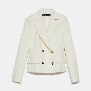🔥 ZARA Ivory Double Breasted Blazer